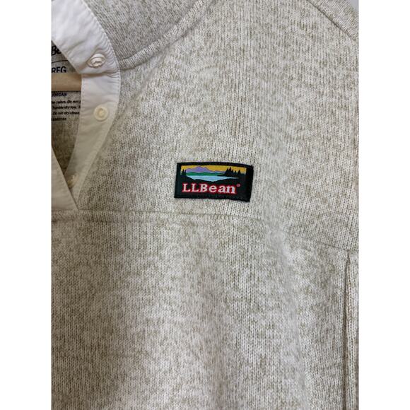 L.L.Bean Cream Sweater Fleece Quarter Snap Pullover Women's 2X Regular - Picture 3 of 5